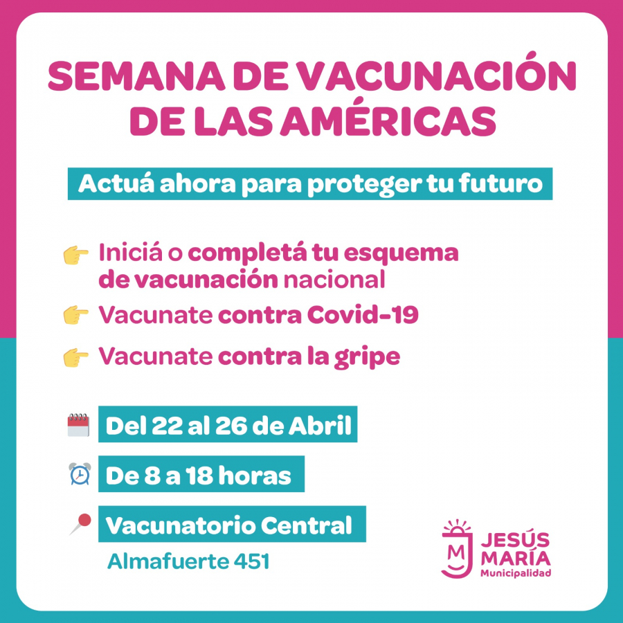 Semana de vacunación de las Américas: horarios extendidos en el Vacunatorio Central