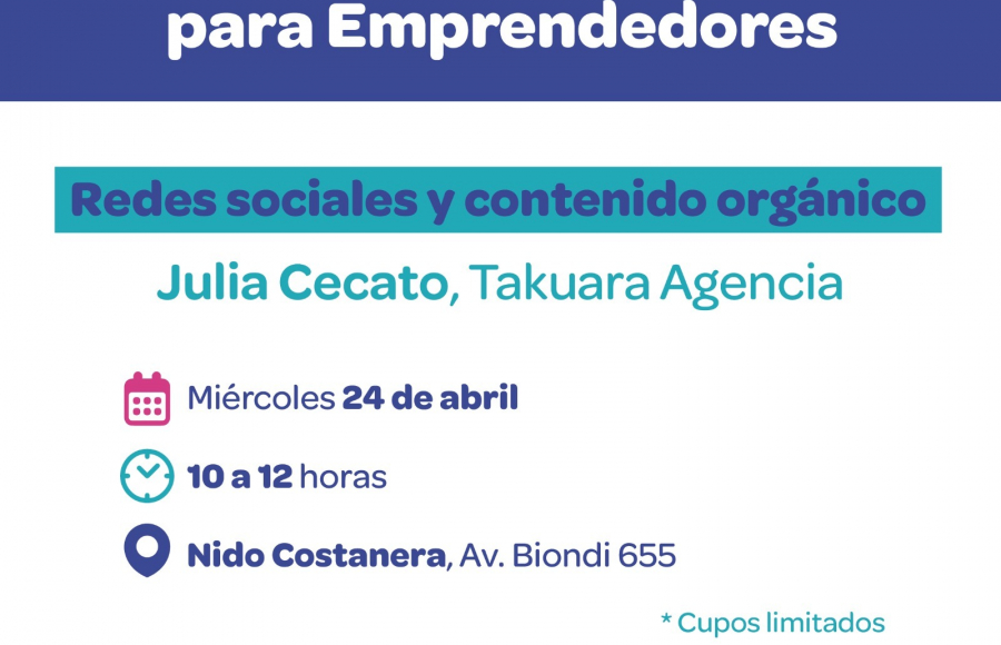 Capacitaciones gratuitas para emprendedores: redes sociales y contenido orgánico