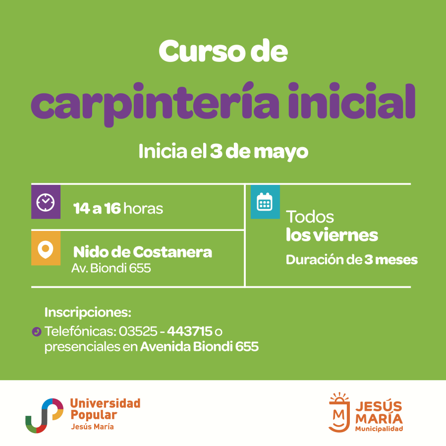 Curso de carpintería inicial