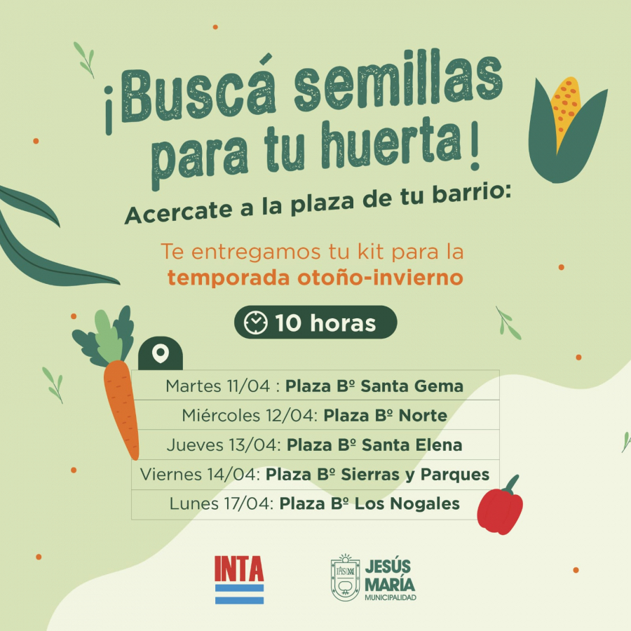 Entrega de semillas para huerta en los barrios