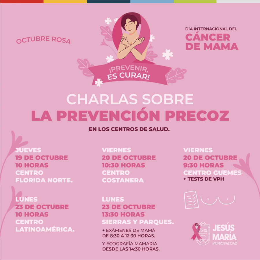 Mes de concientización del cáncer de mama: Jesús María impulsa una campaña con charlas y exámenes