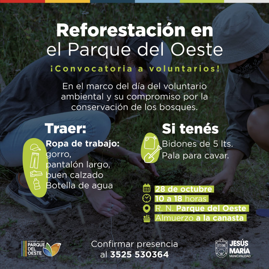 Jornada de reforestación en el Parque del Oeste