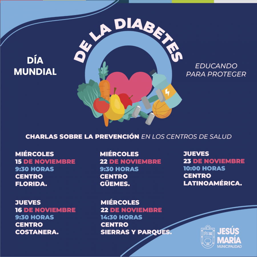 Día Mundial de la Diabetes: Jesús María pone en marcha una campaña de concientización