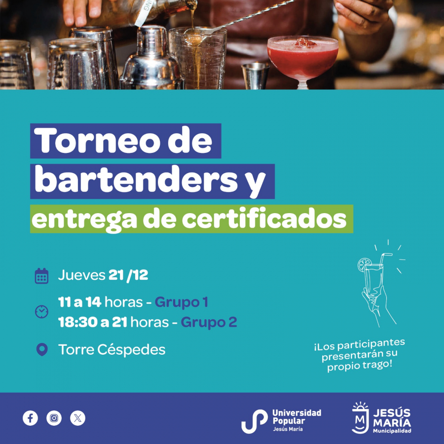 Torneo de bartenders y entrega de certificados