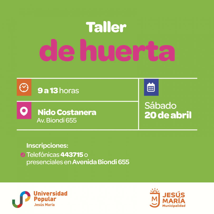 Comienza el Taller de huerta en el Nido Costanera