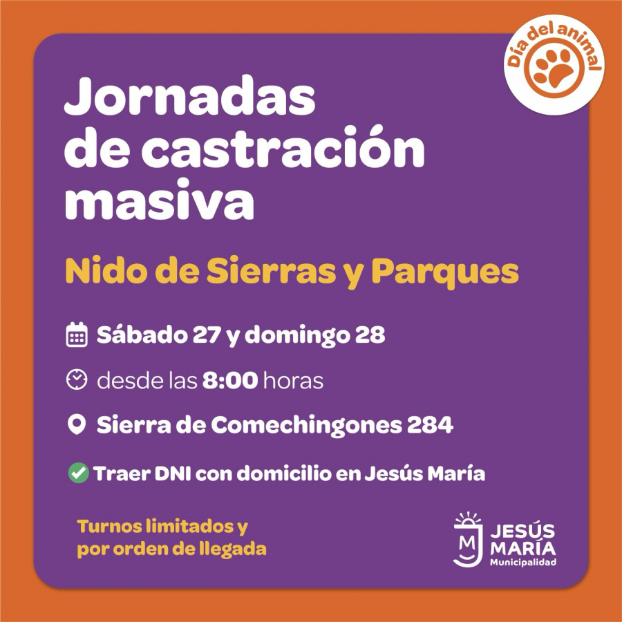 Jornadas de castración masiva en Nido Sierras y Parques