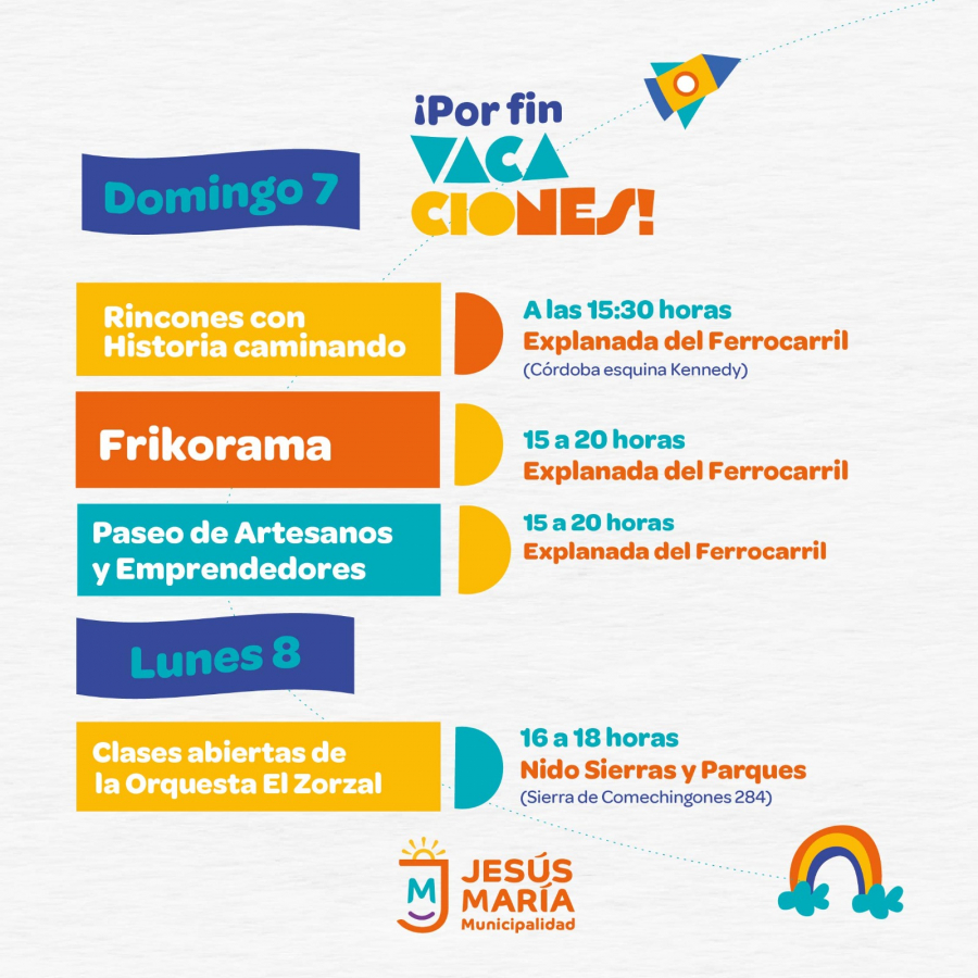 ¡Por fin vacaciones! Agenda del domingo 7