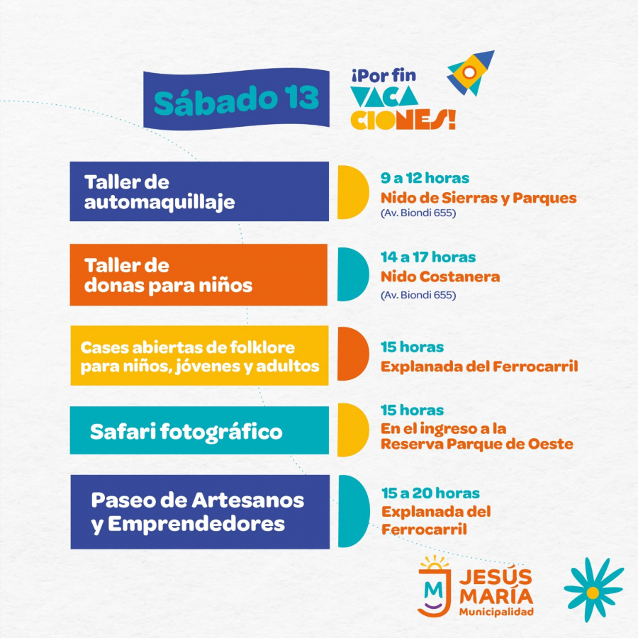 ¡Por fin vacaciones! Agenda del sábado 13