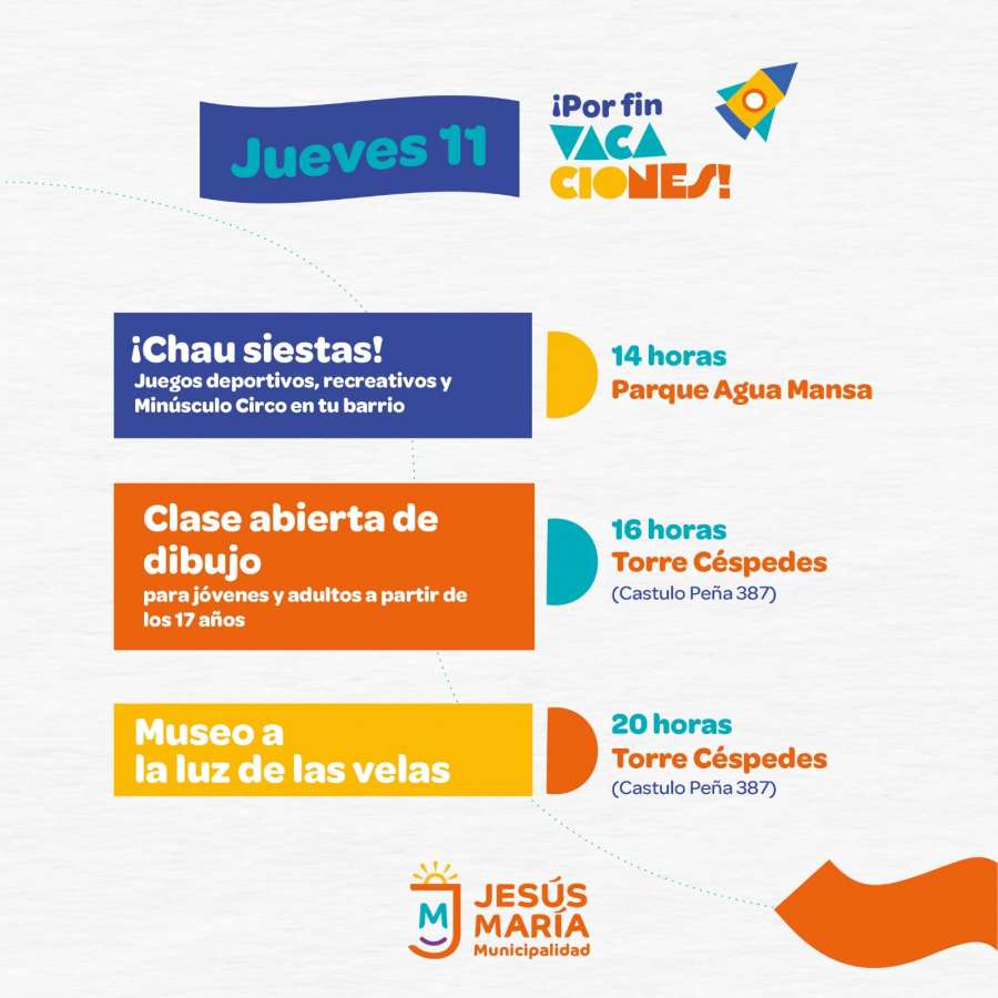 ¡Por fin vacaciones! Agenda del jueves 11