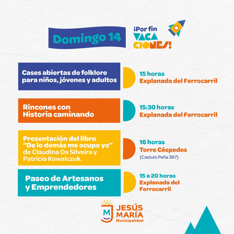 ¡Por fin vacaciones! Agenda del domingo 14