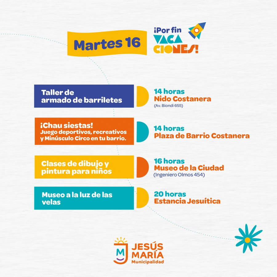 ¡Por fin vacaciones! Agenda del martes 16