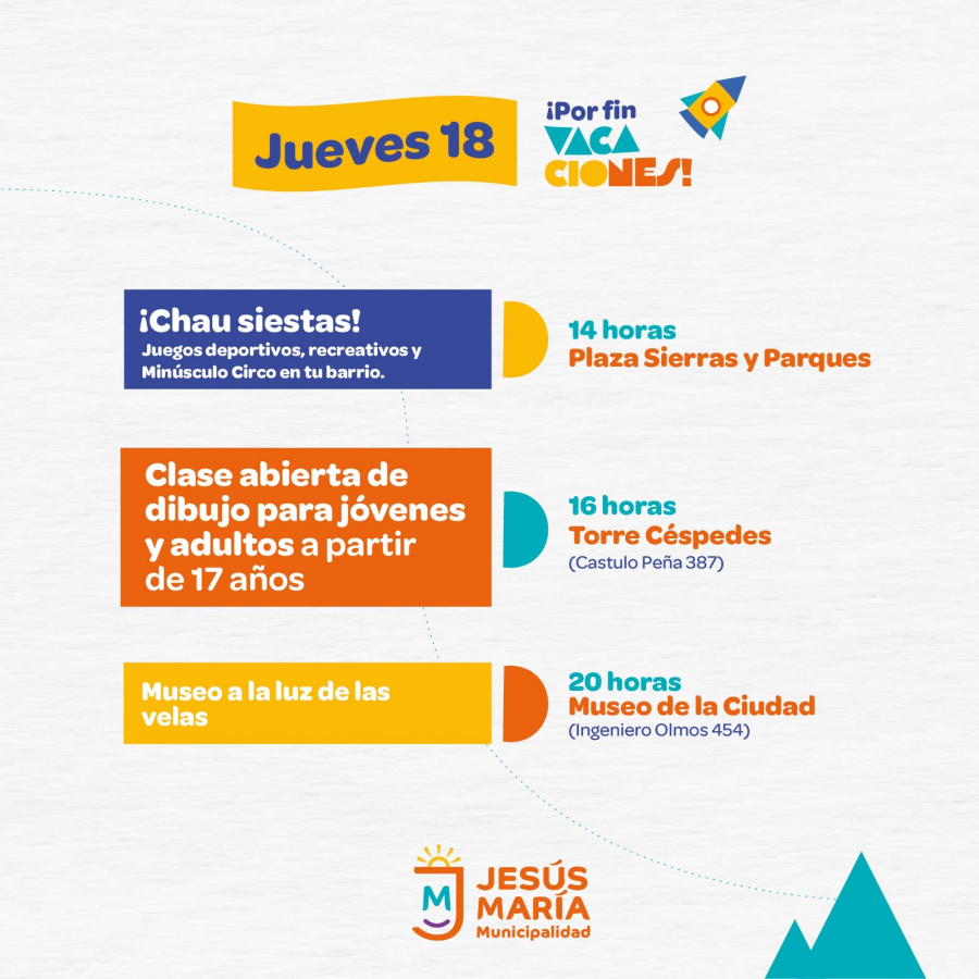¡Por fin vacaciones! Agenda del jueves 18