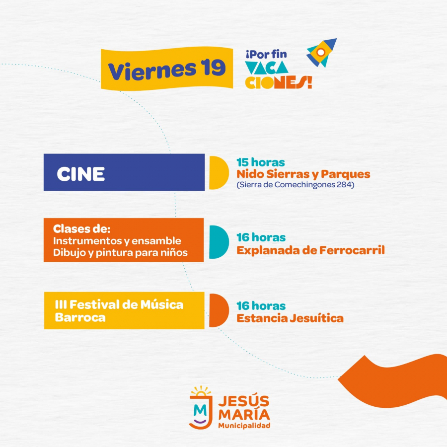 ¡Por fin vacaciones! Agenda del viernes 19