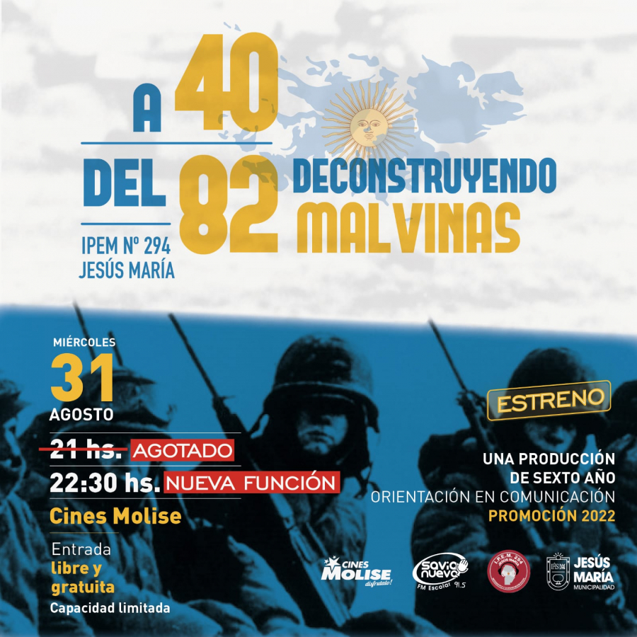 Estudiantes del IPEM 294 estrenan el documental: “A 40 del 82, Deconstruyendo Malvinas