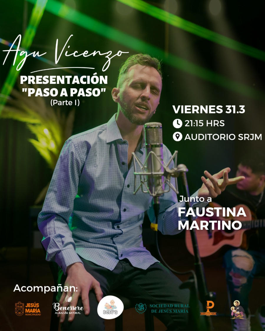 Agu Vicenzo presenta la primera parte de su disco "Paso a Paso".