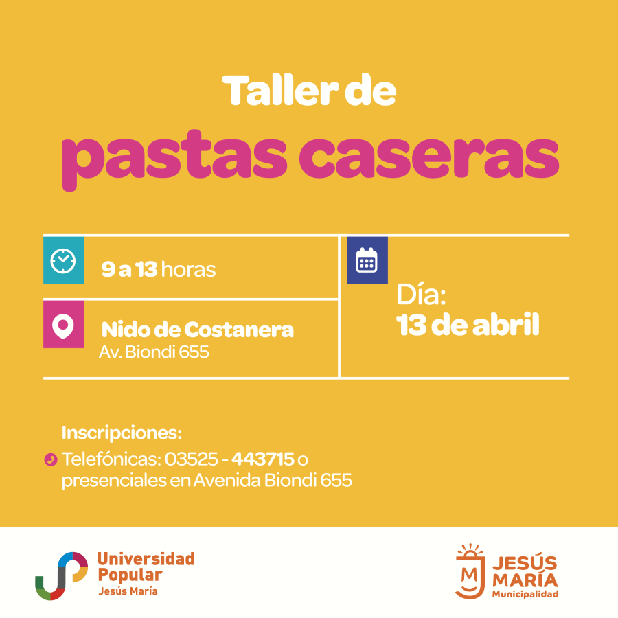 Taller de pastas caseras