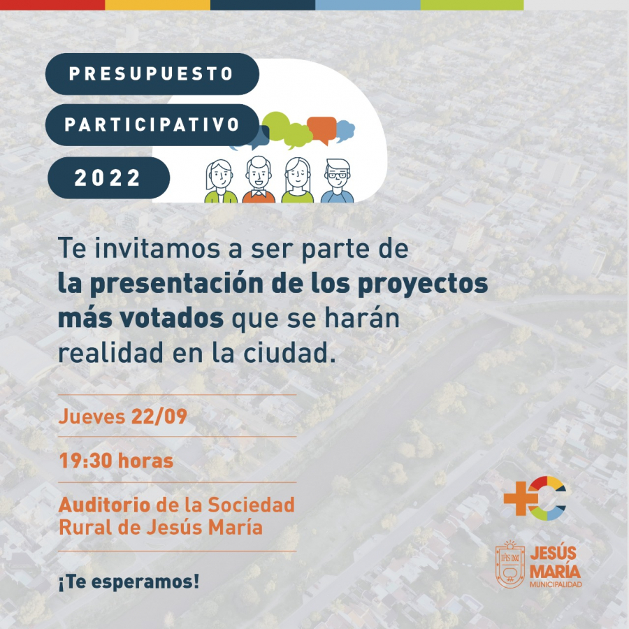 Presentación de proyectos más votados - Presupuesto Participativo