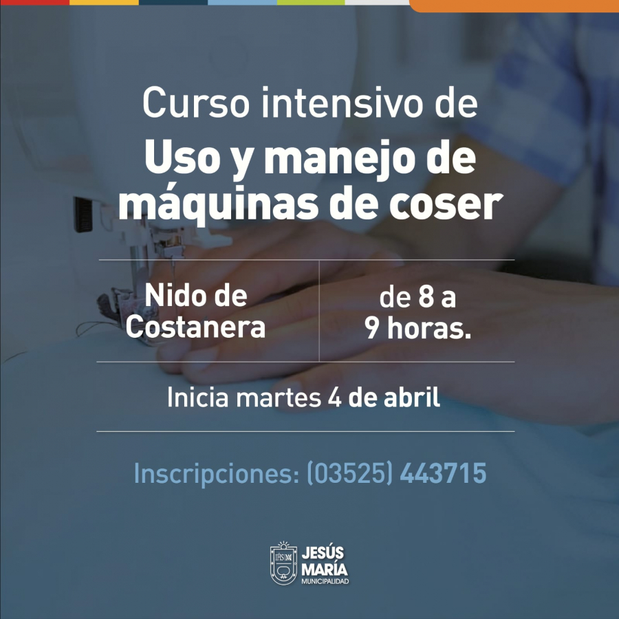 Curso intensivo de Uso y manejo de máquinas de coser