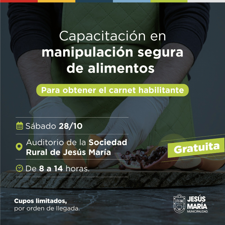 Nueva capacitación presencial en Manipulación de Alimentos