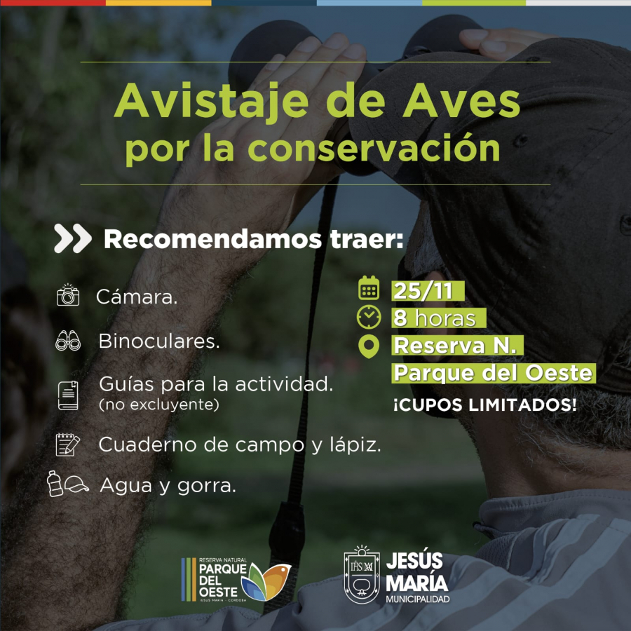 Se viene una nueva jornada de avistaje de aves en el Parque del Oeste