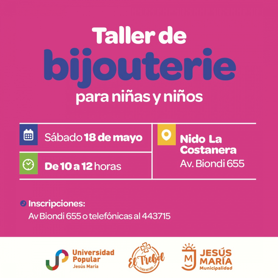 Taller de bijouterie artesanal para niños y niñas en el Nido Costanera