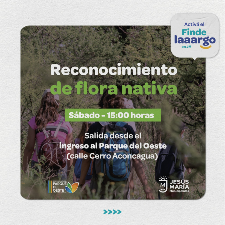 Caminata de reconocimiento de flora nativa en el Parque del Oeste