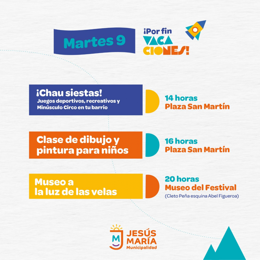 ¡Por fin vacaciones! Agenda del martes 9