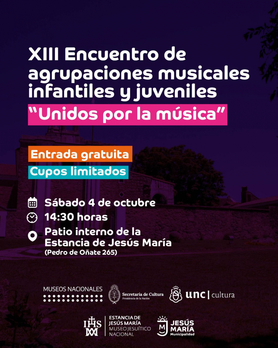 Este sábado, la Estancia de Jesús María recibe el XIII Encuentro de Orquestas Infantiles y Juveniles